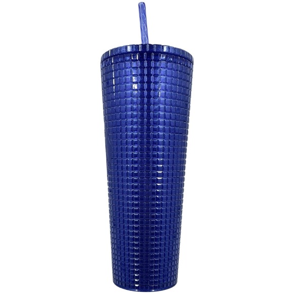 NWT Starbucks Cobalt Blue Grid Cold Cup - Venti - Tumbler - 24 oz - Summer 2023 - Picture 2 of 10